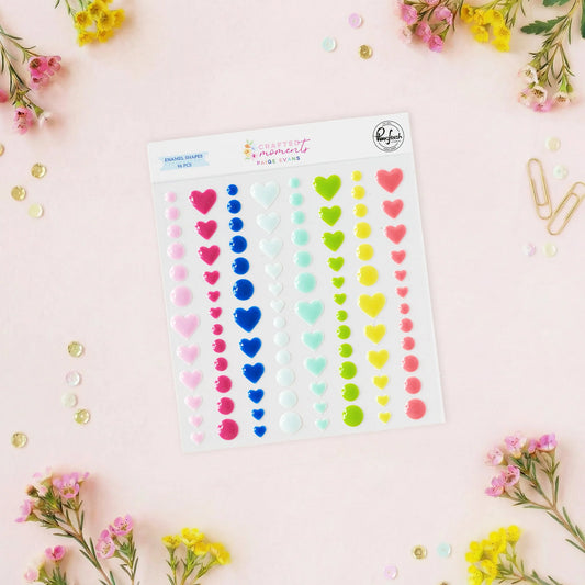 Pinkfresh - Crafted Moments - Enamel Shapes by Paige Evans