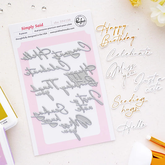Pinkfresh - Simple Said - Press Plate & Die Bundle