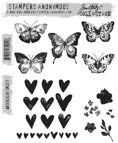 Tim Holtz - Watercolor Cling Stamp Set