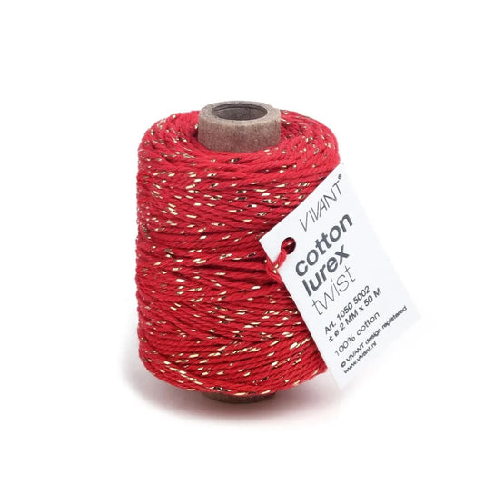 Vivant - Lurex Cotton Cord - Red