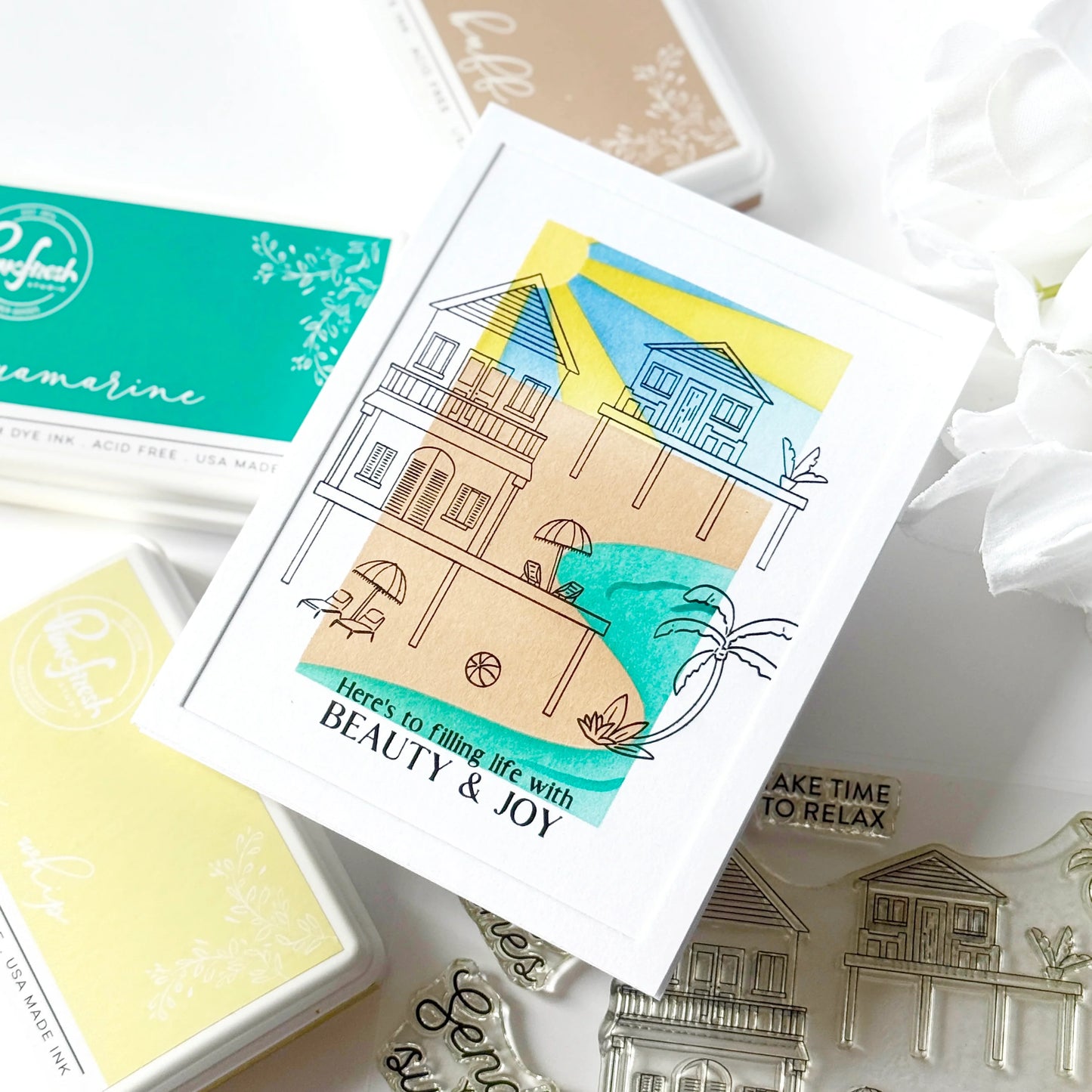 Pinkfresh - Coastal Paradise - Stamp, Die & Stencil Bundle