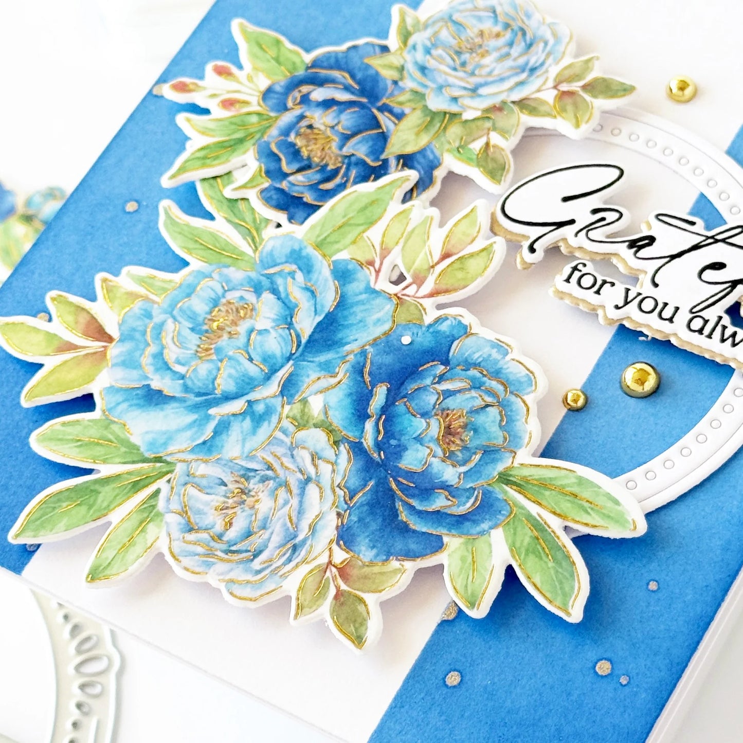 Pinkfresh - Peony Perfection - Blue Washi