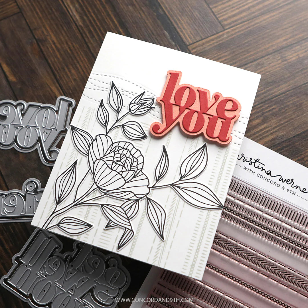 Concord & 9th - Long Line Roses Stamp & Die Bundle by Kristina Werner