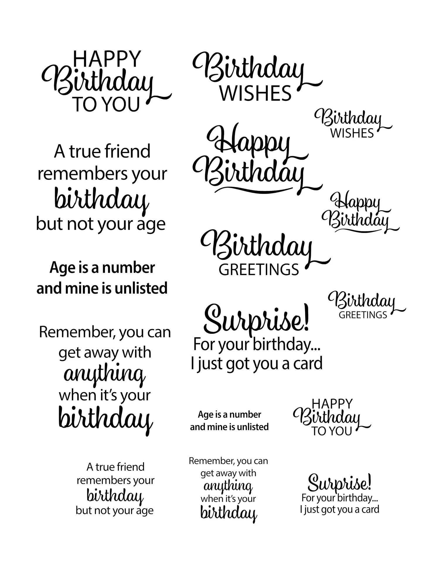 Simply Stated - Sentiments Ephemera - Birthday