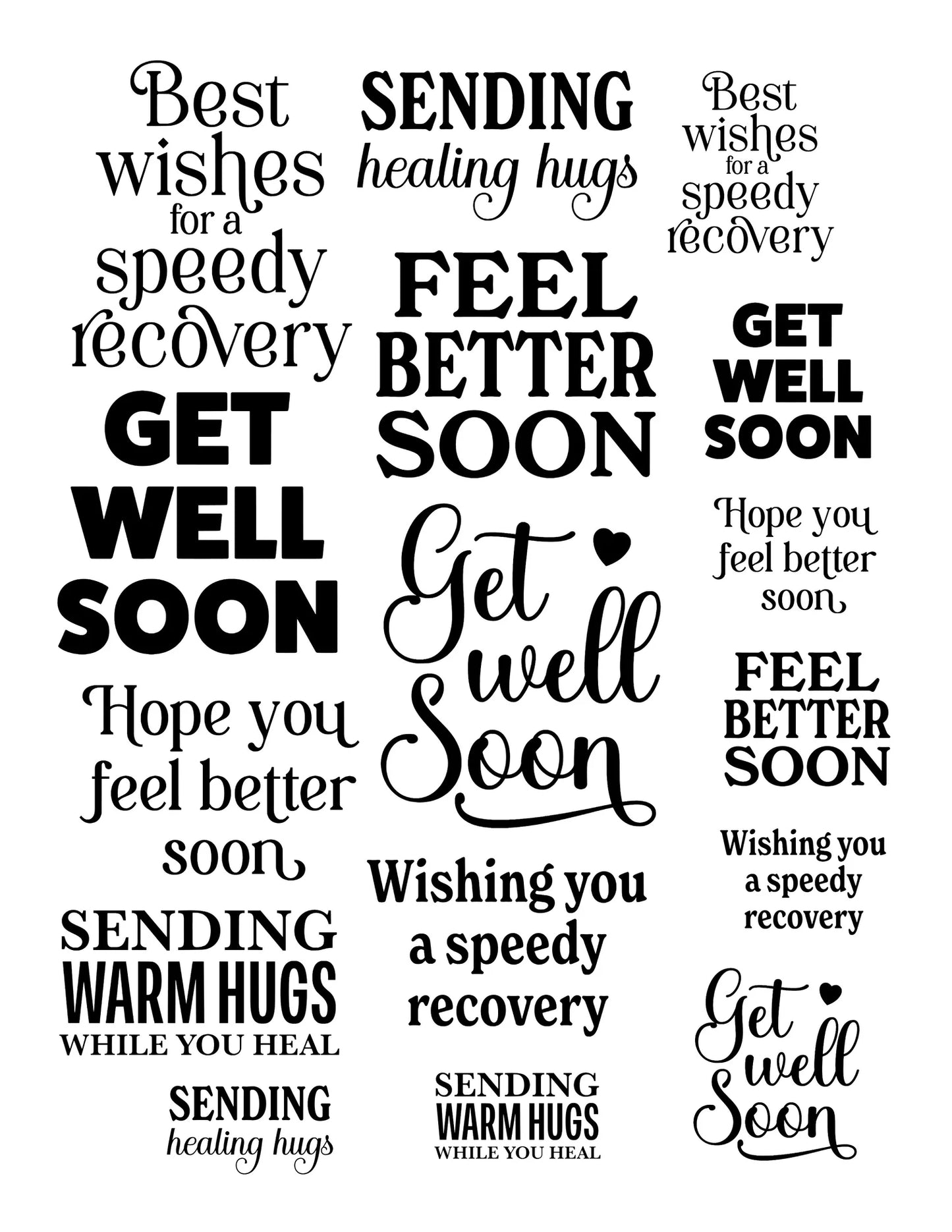 Simply Stated - Sentiments Ephemera - Get Well