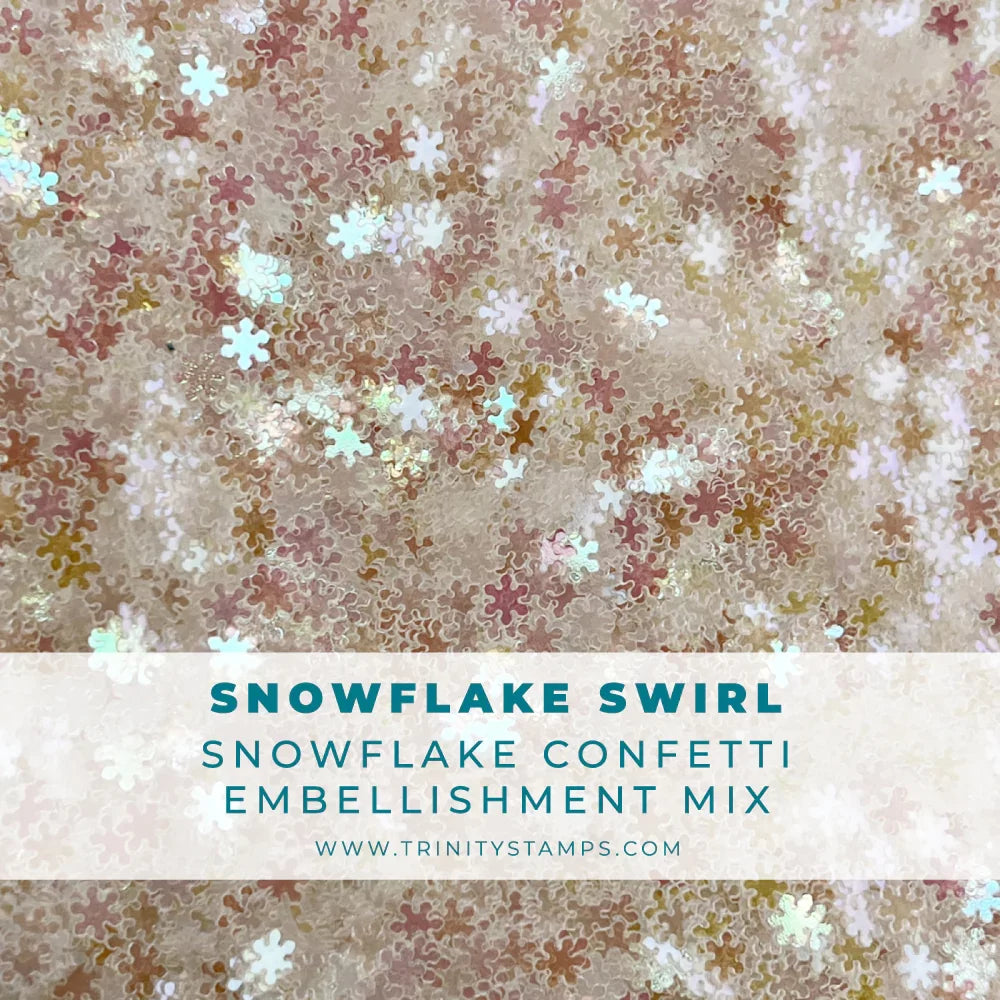 Trinity Stamps - Snowflake Swirl Confetti Embellishment Mix