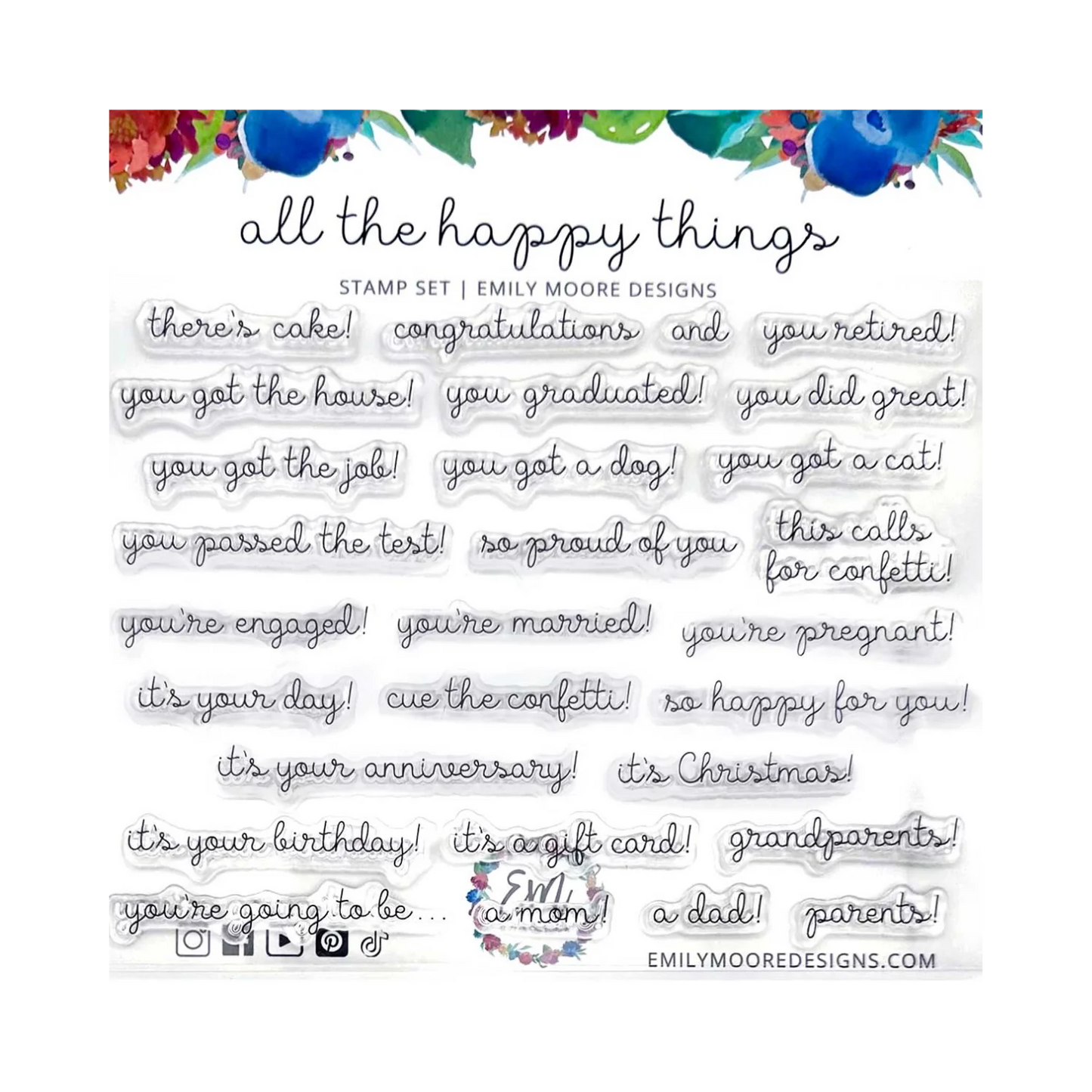 Emily Moore Designs - All the Happy Things Stamp Set