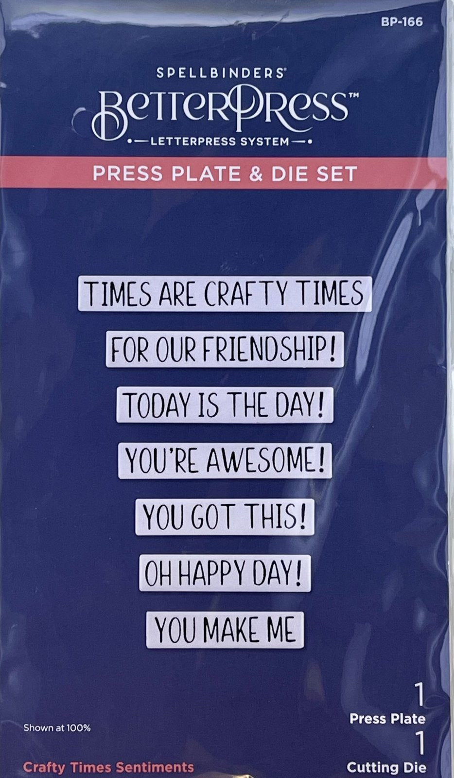 Spellbinders - BetterPress EXCLUSIVE - Crafty Times Sentiments Press Plate & Die Bundle