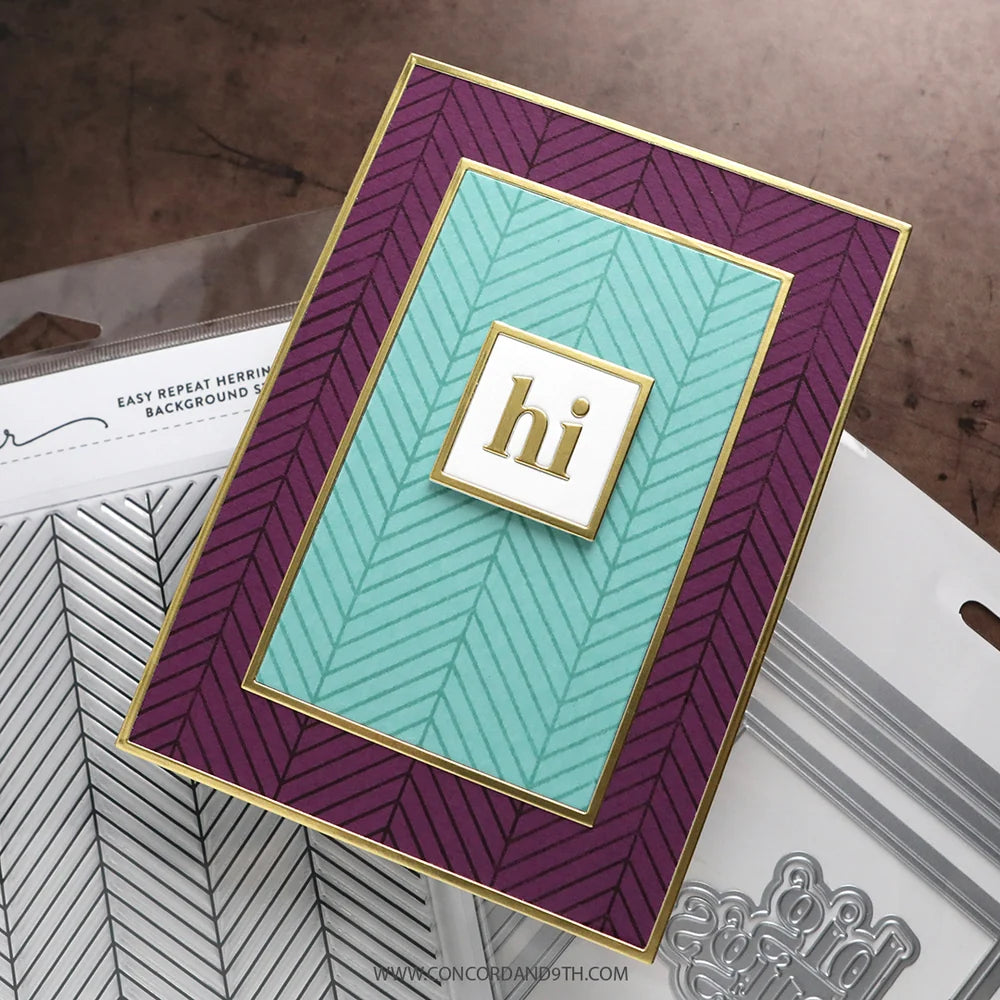 Concord & 9th - Easy Repeat Herringbone Background Stamp by Kristina Werner