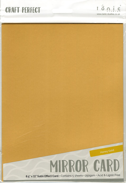 Craft Perfect - Satin Mirror Cardstock - Honey Gold