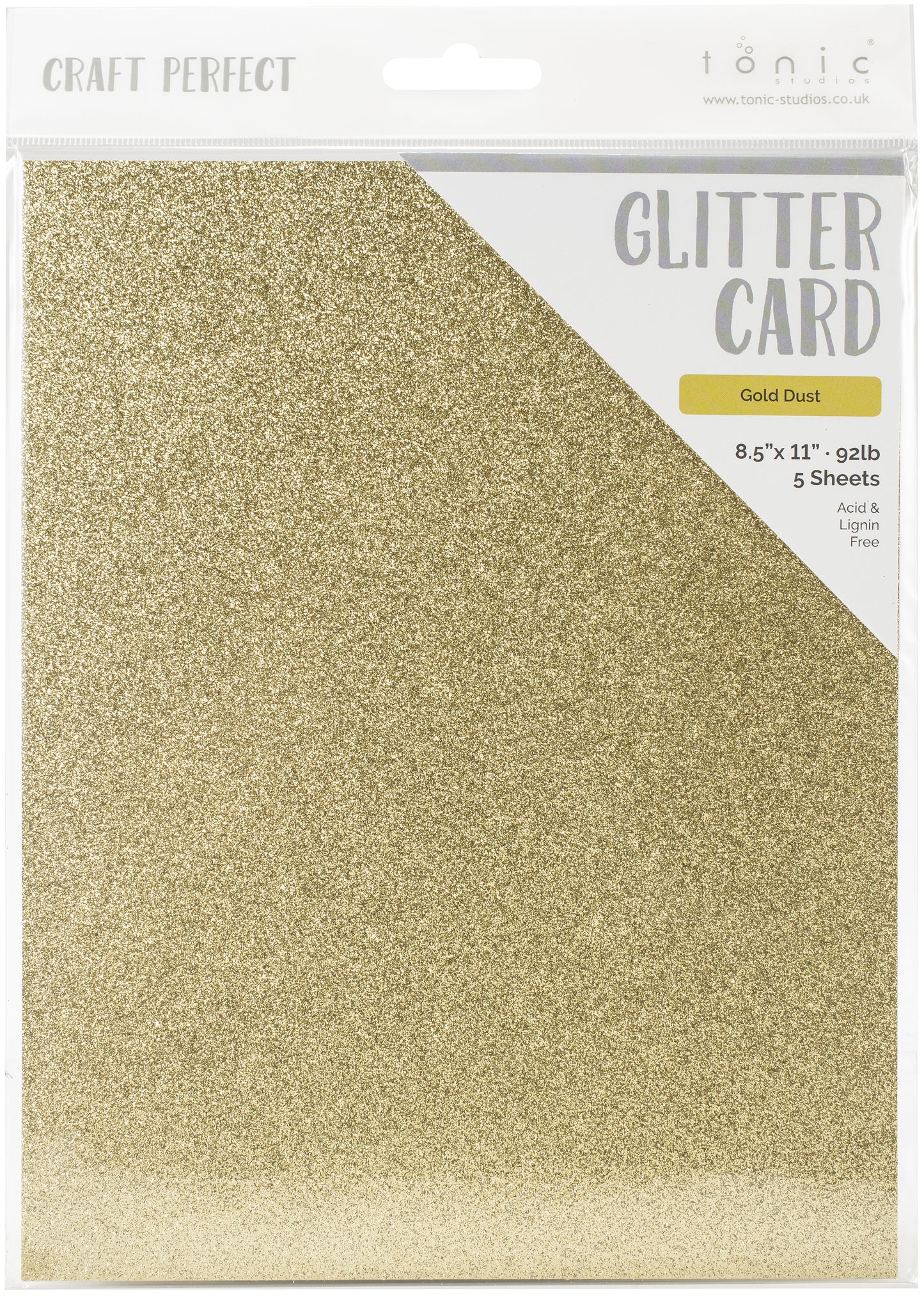 Craft Perfect - Glitter Cardstock - Gold Dust