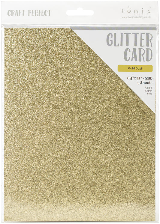 Craft Perfect - Glitter Cardstock - Gold Dust