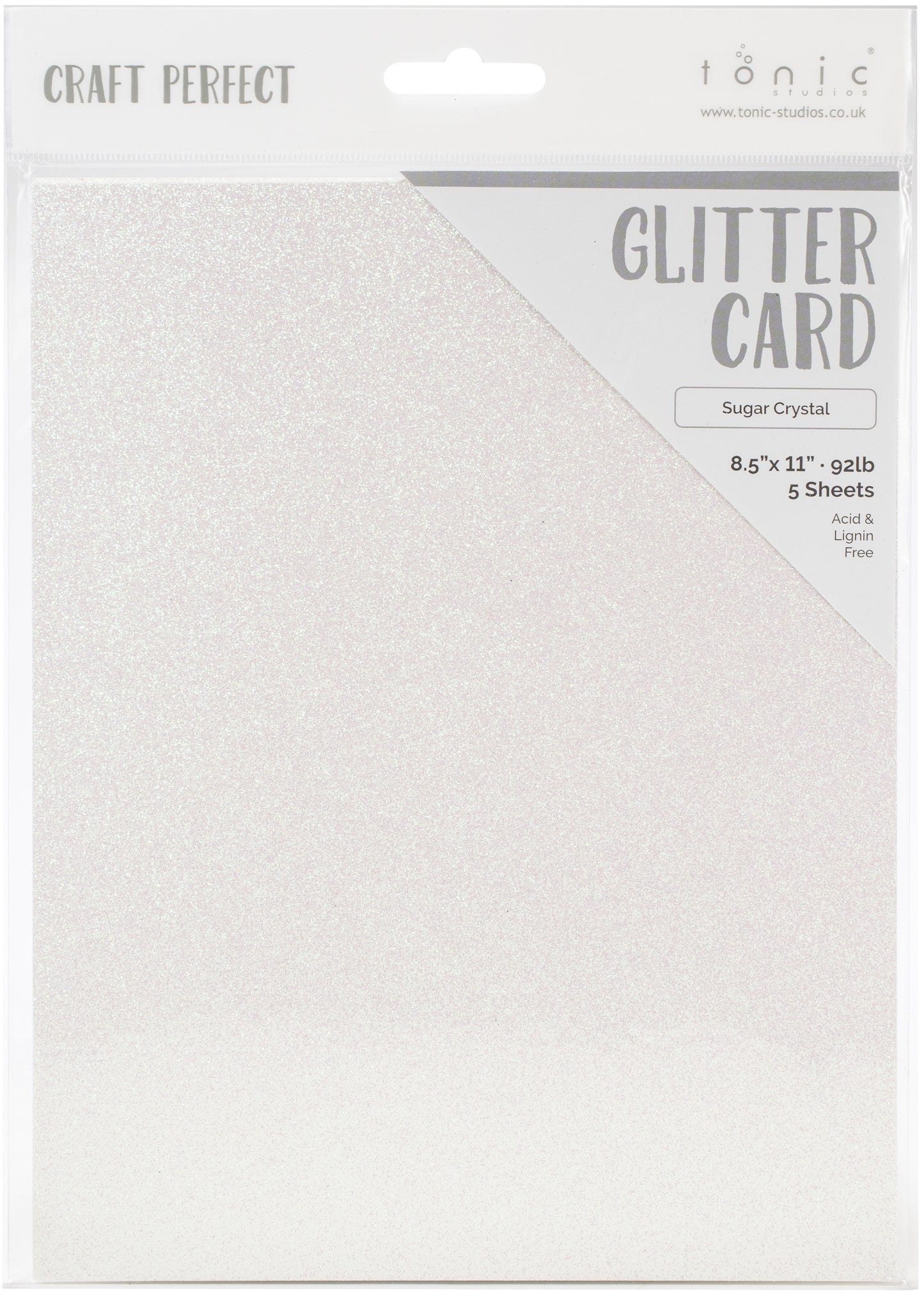 Craft Perfect - Iridescent Glitter Cardstock - Sugar Crystal