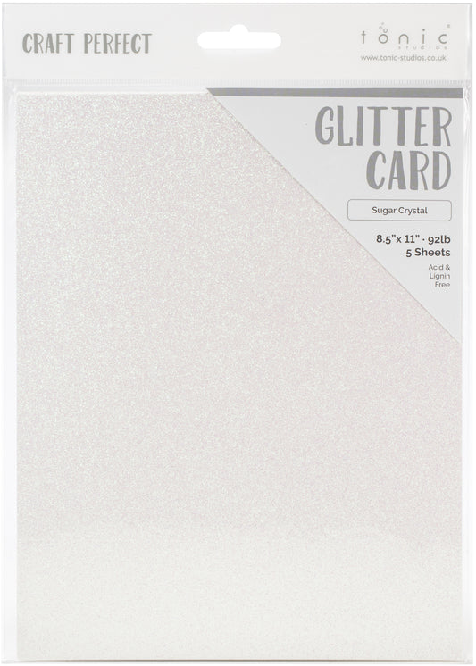 Craft Perfect - Iridescent Glitter Cardstock - Sugar Crystal