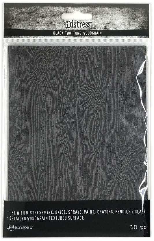 Tim Holtz - Distress Woodgrain Cardstock - Black
