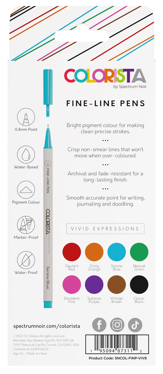 Spectrum Noir - Colorista Fine-Line Pen Set - Vivid Expressions 