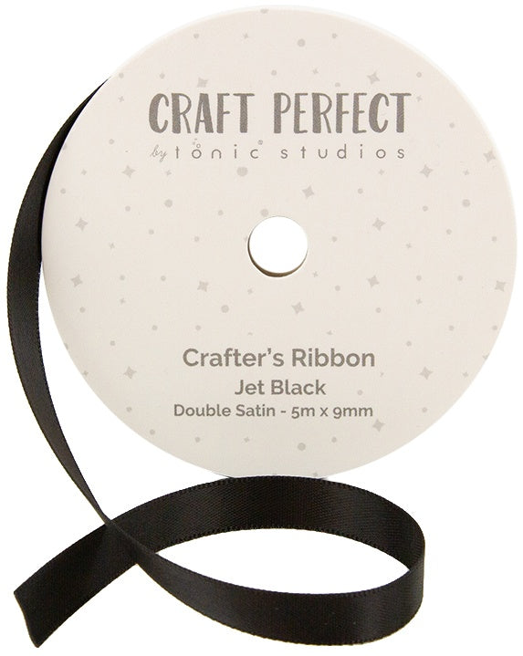 Craft Perfect - Double Face Satin Ribbon - Jet Black