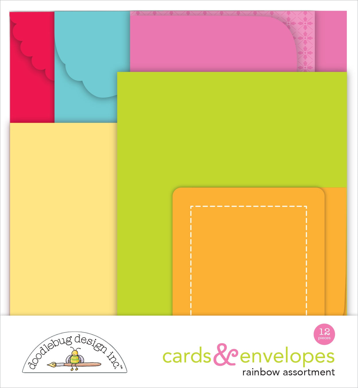 Doodlebug - Rainbow Assortment - Cards & Envelopes