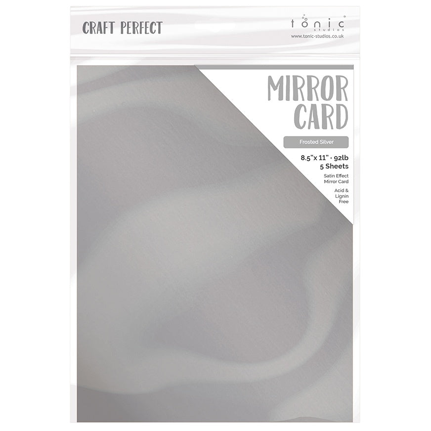 Craft Perfect - Satin Mirror Cardstock - Frosted Silver