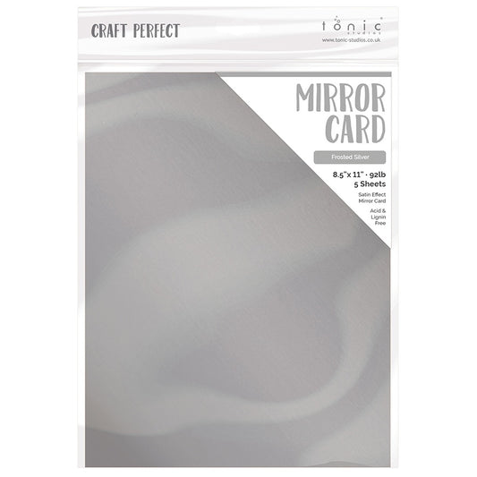 Craft Perfect - Satin Mirror Cardstock - Frosted Silver