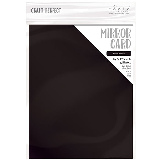 Craft Perfect - Satin Mirror Cardstock - Black Velvet