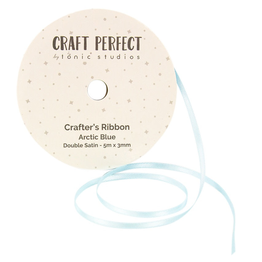 Craft Perfect - Double Face Satin Ribbon - Arctic Blue