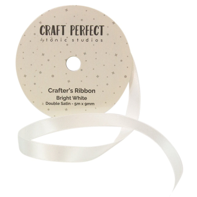 Craft Perfect - Double Face Satin Ribbon - Bright White