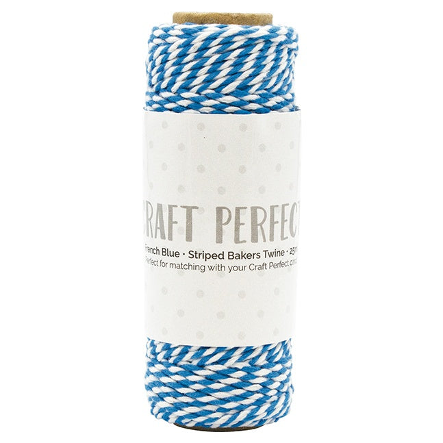 Craft Perfect - Striped Bakers Twine - French Blue