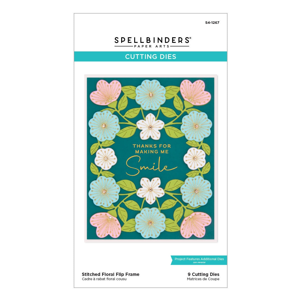 Spellbinders - Stitched Floral Flip Frame - Die Set