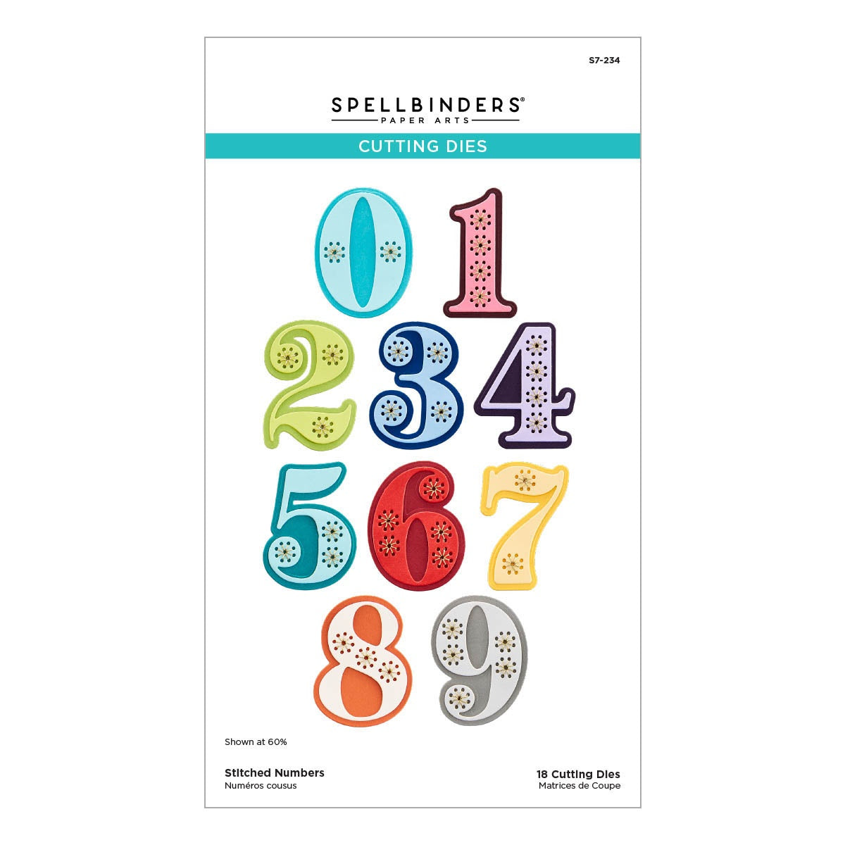 Spellbinders - Stitched Numbers - Die set