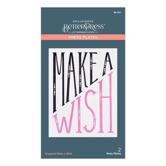 Spellbinders - BetterPress - Diagonal Make A Wish Press Plate