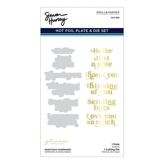 Spellbinders - Must-Have Sentiments Hot foil Plate & Die Bundle