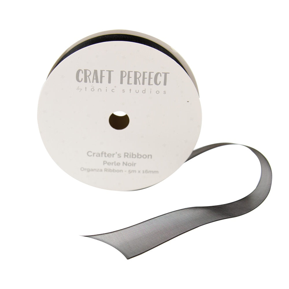 Craft Perfect - Organza Ribbon - Christmas Magic - Perle Noir 