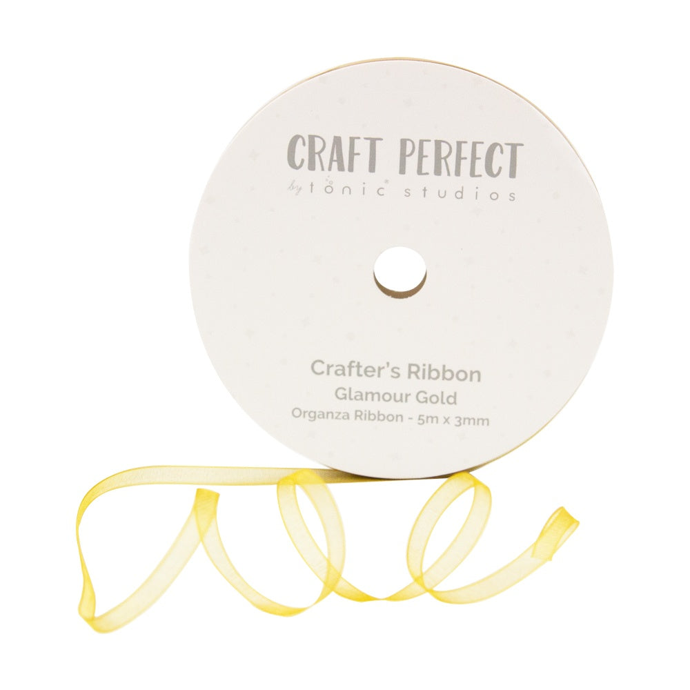 Craft Perfect - Organza Ribbon - Christmas Magic: Glamour Gold