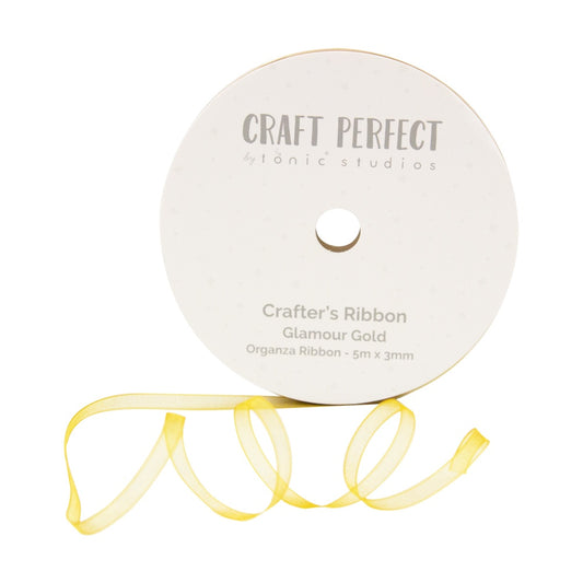 Craft Perfect - Organza Ribbon - Christmas Magic: Glamour Gold