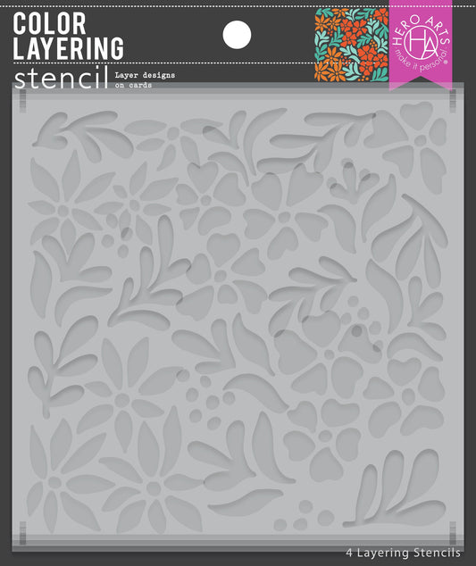 Hero Arts - Summer Blooms Layering Stencil