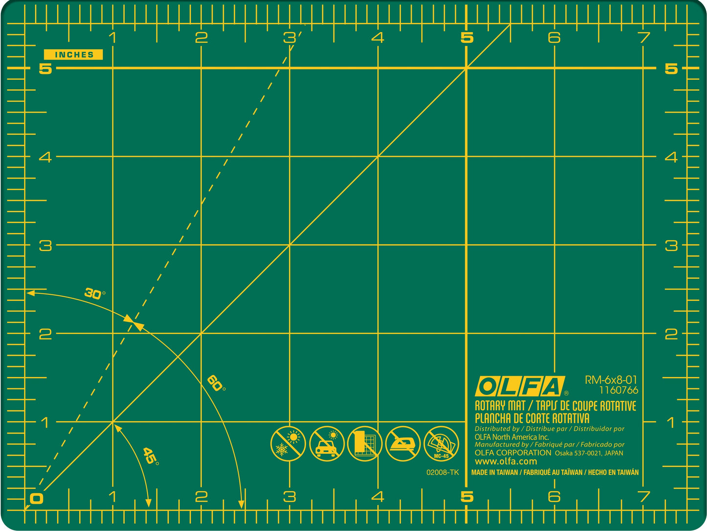 OLFA - Double-Sided Self-Healing Rotary Mat - Green