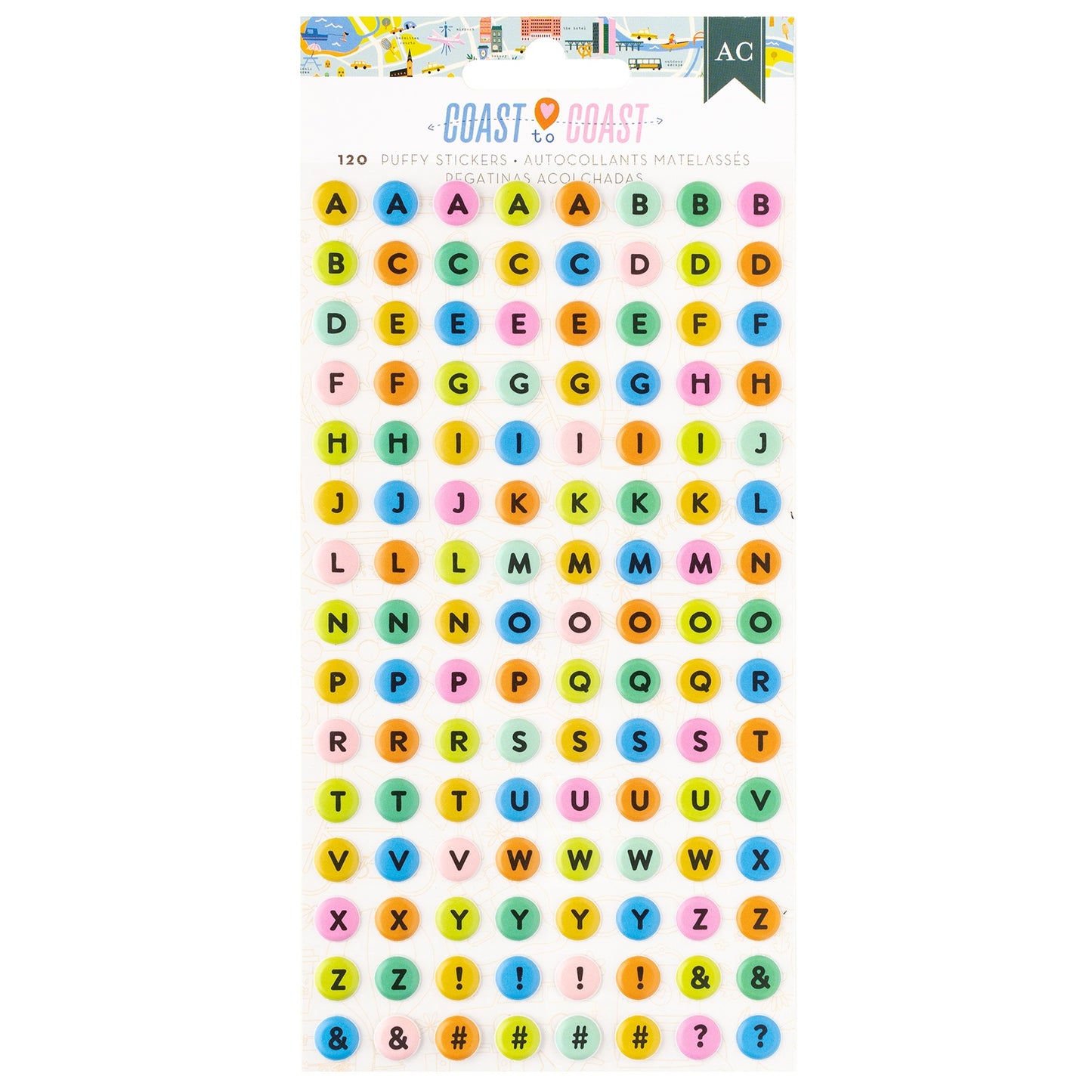 American Crafts - Coast-to-Coast - Alpha Puffy Stickers