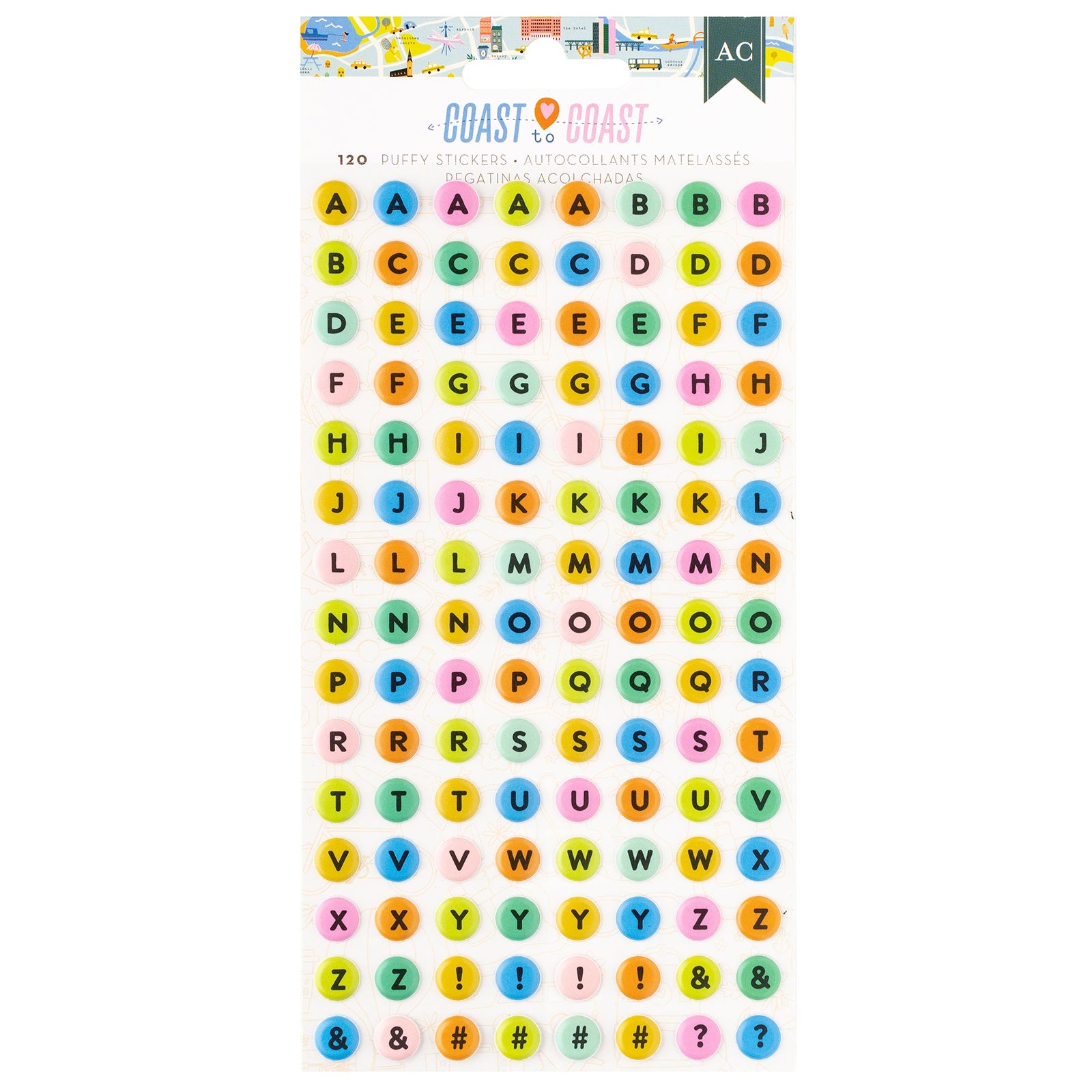 American Crafts - Coast-to-Coast - Alpha Puffy Stickers
