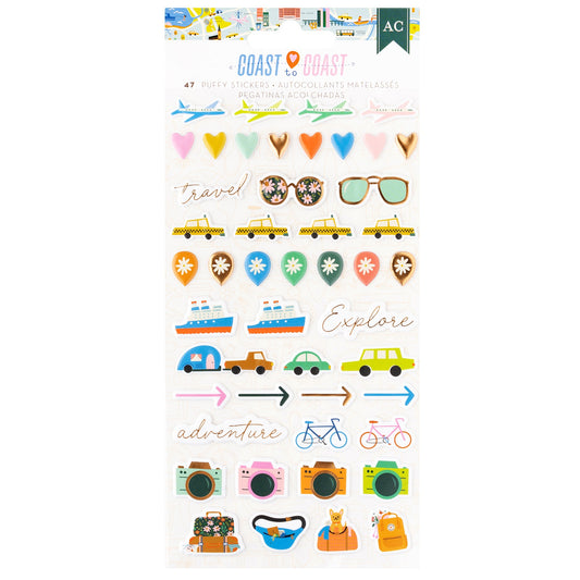 American Crafts - Coast-to-Coast - Icons Puffy Stickers