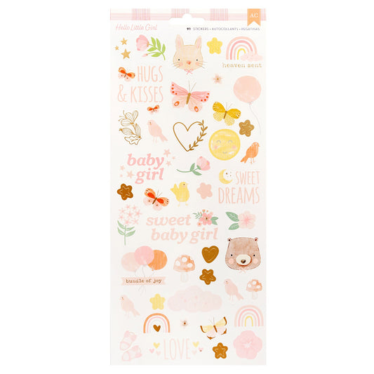 American Crafts - Hello Little Girl - Cardstock Stickers