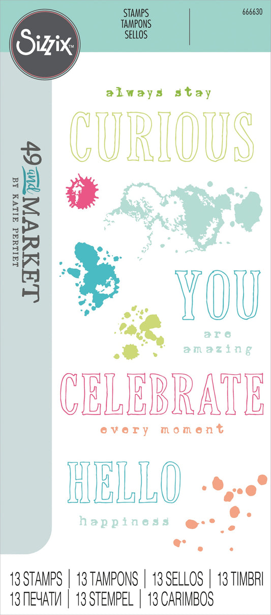 Sizzix - Hello You Sentiments Stamp Set By 49 & Market