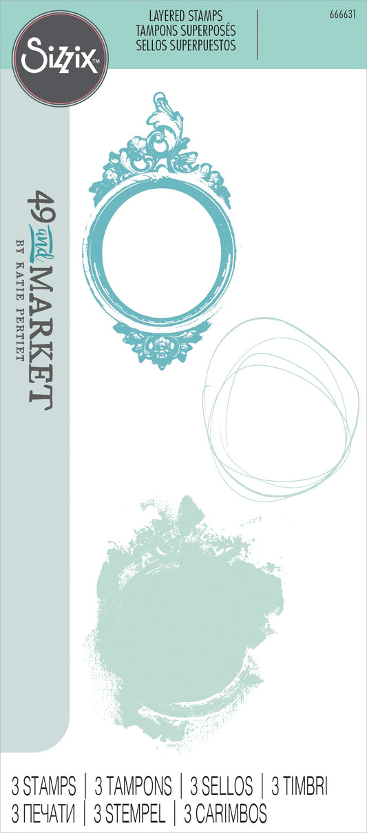 Sizzix - Artsy Regal Frame Stamp Set By 49 & Market