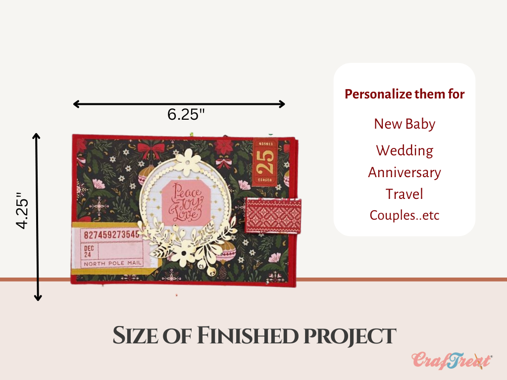 Craftreat - Blank Quick Folio - Dreamer: Red, Green & White - Crafters Home Exclusive