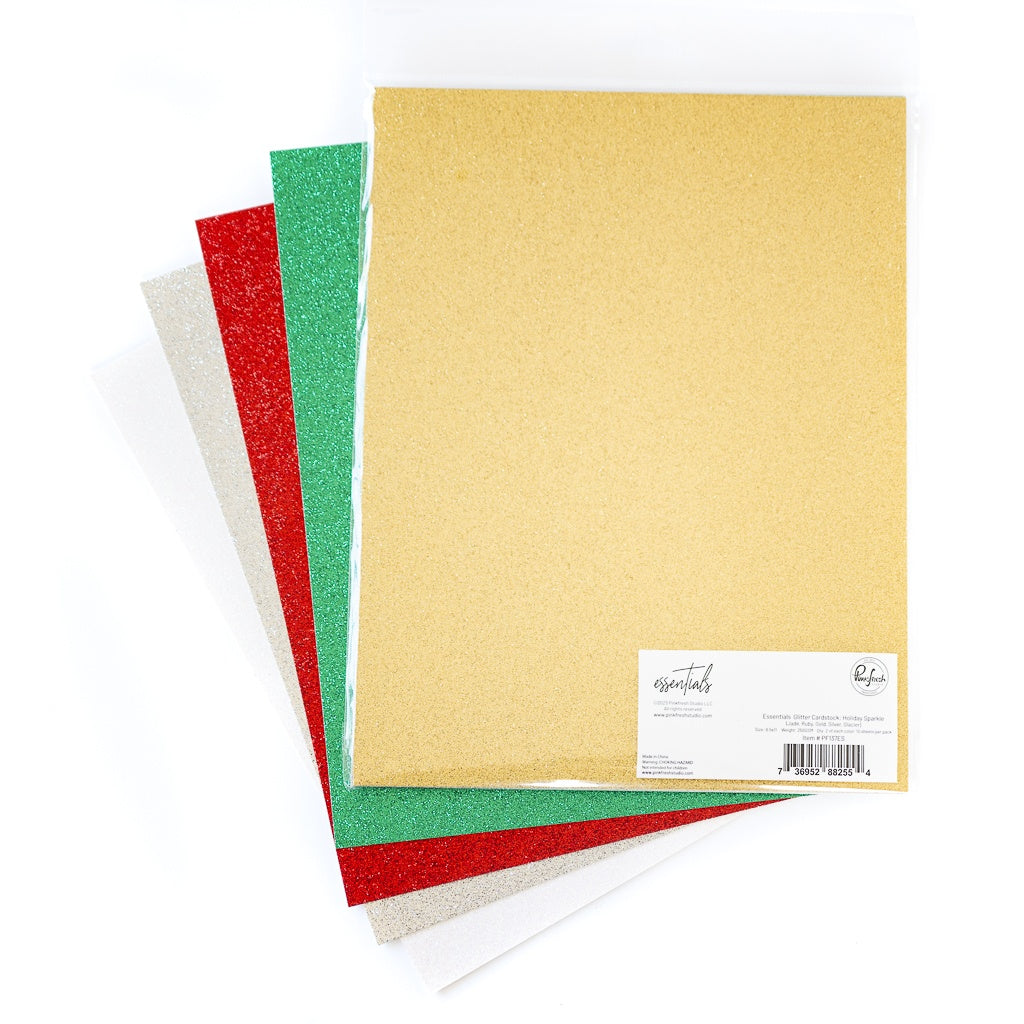 Pinkfresh - Essentials Glitter Cardstock - Holiday Sparkle