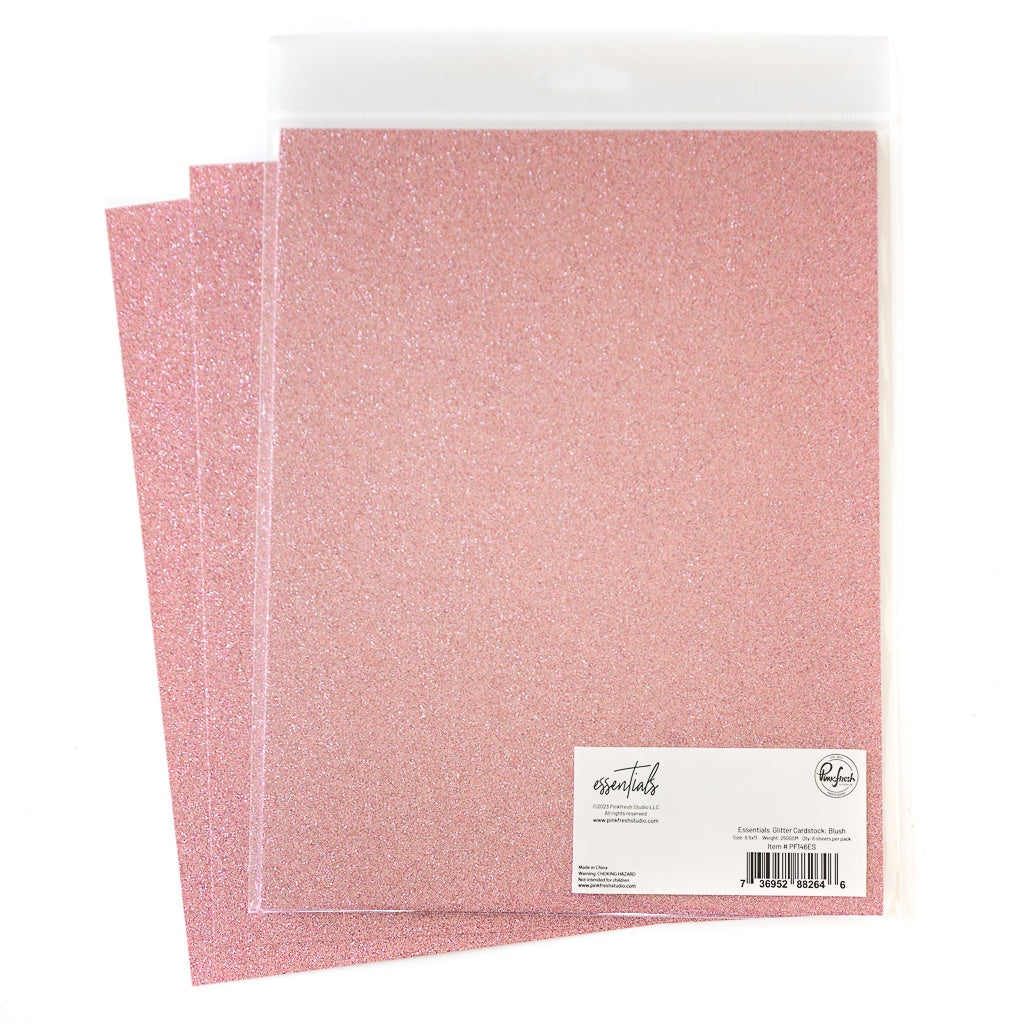 Pinkfresh - Essentials Glitter Cardstock - Blush