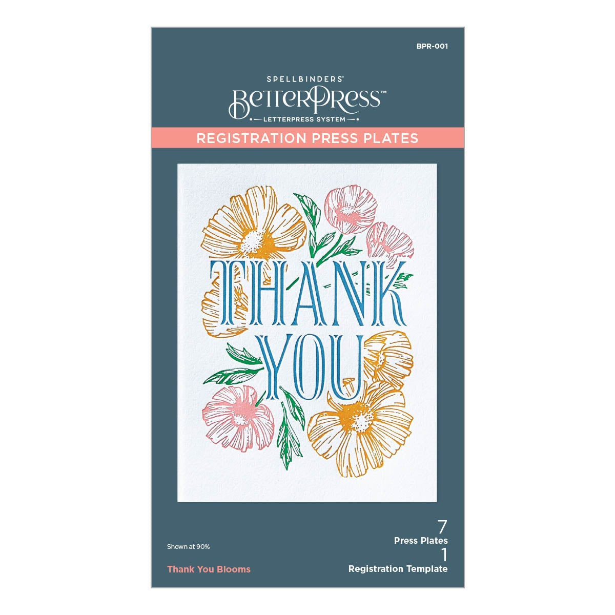 Spellbinders - BetterPress - Thank You Blooms Registration Press Plates