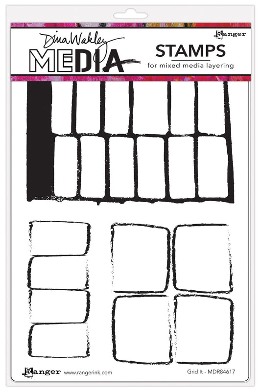 Dina Wakley - Grid It Cling Stamp Set