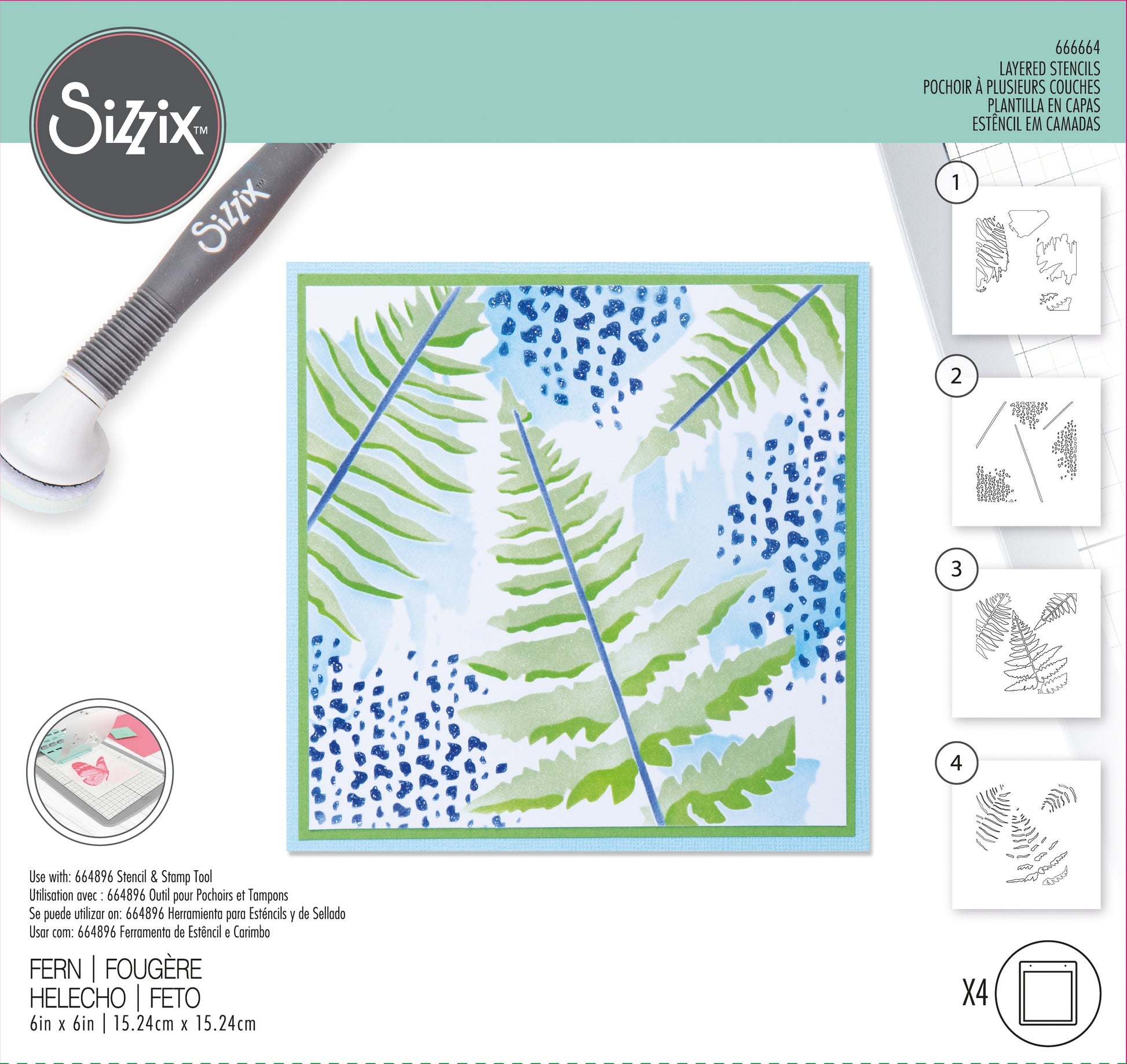 Sizzix - Layered Stencil - Fern