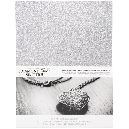 Harmony - Diamond Chic Glitter Cardstock - Platinum